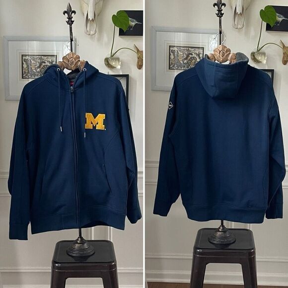 Franchise Club NCAA Michigan Wolverines Avalanche Fleece Jacket Dark Blue $125 X - Picture 1 of 11